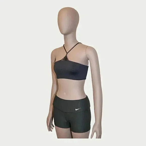 Black Swimsuit Strappy Spaghetti Crop Top Size Small Bikini Top Bralette - Picture 3 of 4